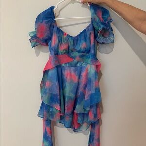 Luxxel Multicolor Ruffled Dress